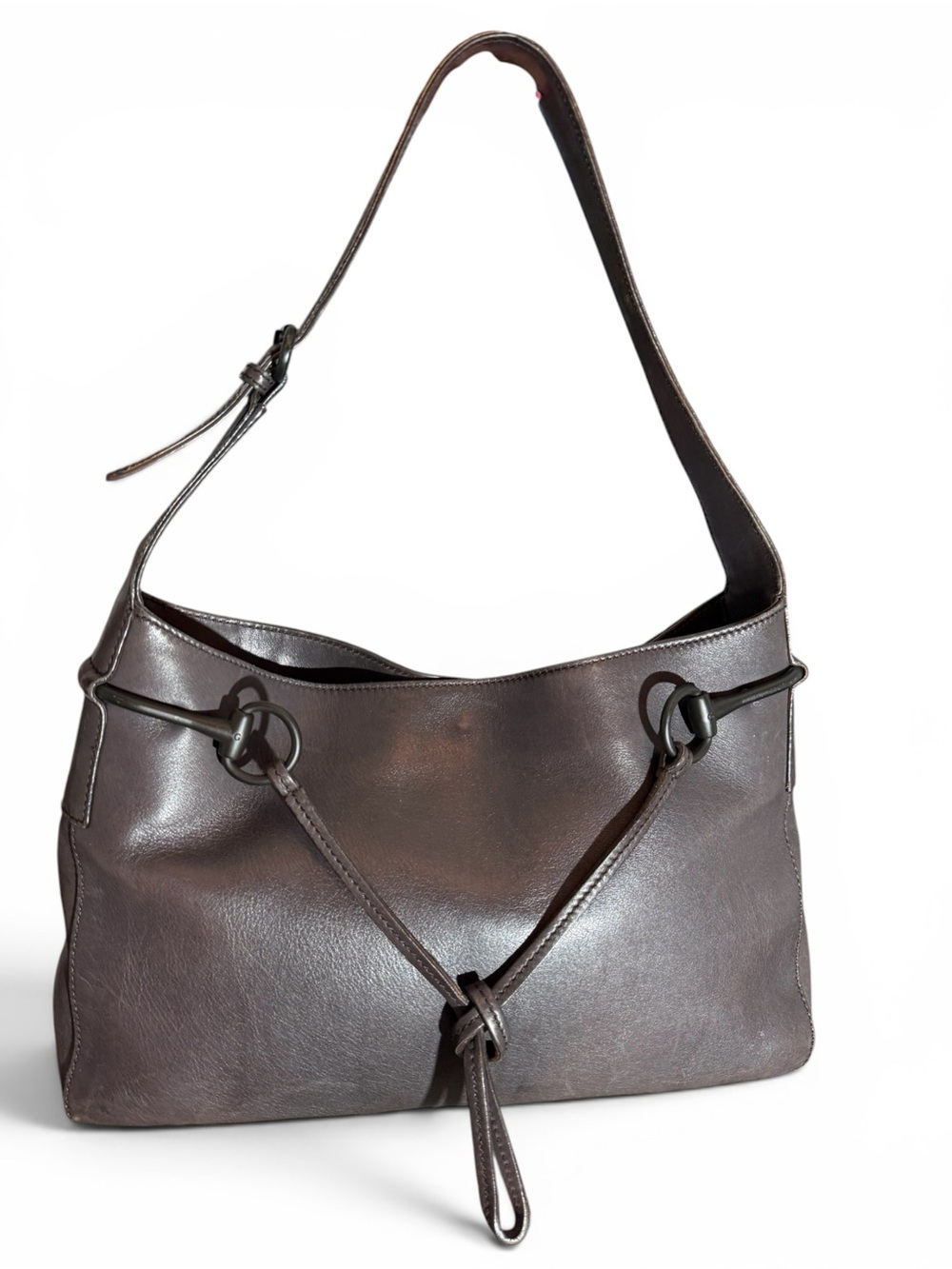 Gucci by Tom Ford Leather Horsebit Brown Hobo Shoulder Bag